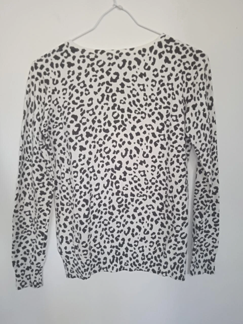 Vest, cardigan, white with black leopard print pattern size 40 – photo 4